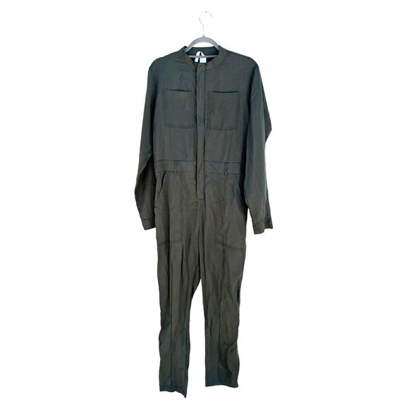 Fabletics Everleigh Jumpsuit, Olive Green, 100% Lyocell, Long Sleeve, Sz‎ M - Picture 1 of 5